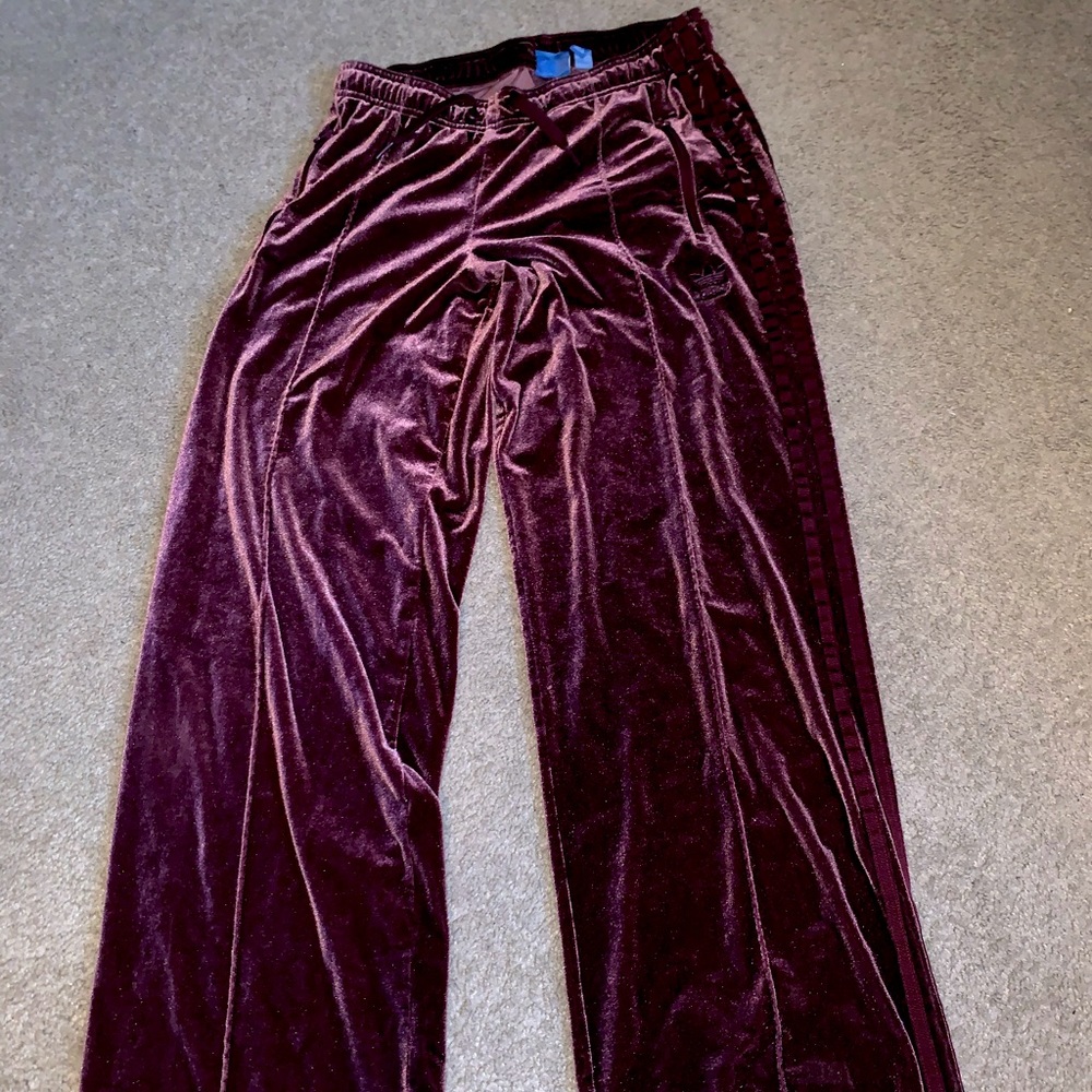 Purple velvet Adidas size S Flare sweatpants